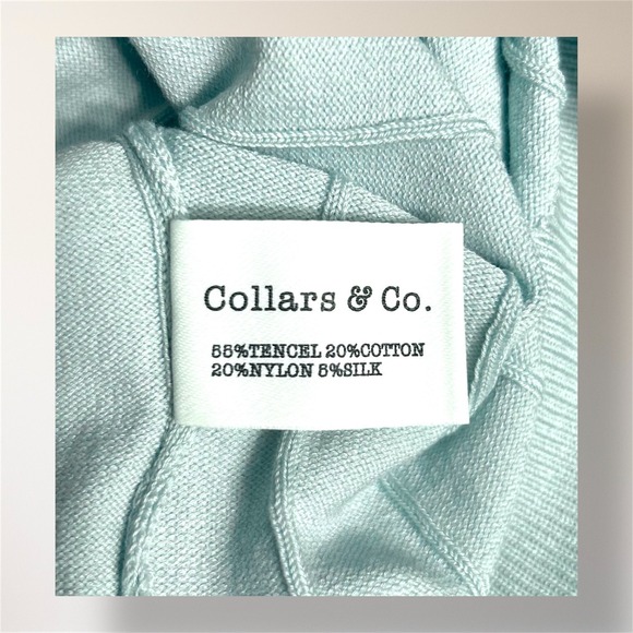 New Collars & Co L Aqua Maranello Rib Knit Polo Short Sleeve Tailored Fit Preppy - Picture 8 of 9